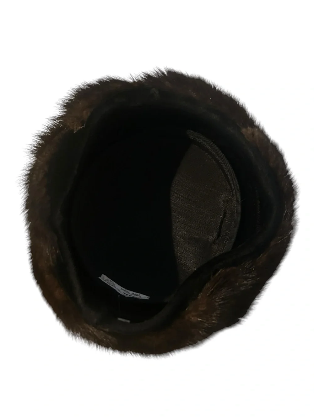 Vintage Brown mink Fur Hat with velvet top